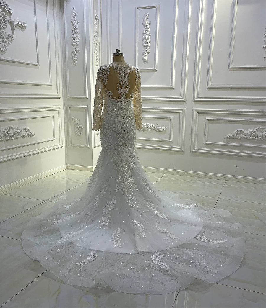 New Off-White Mermaid Bridal Dress Luxury Ball Gown for Weddings