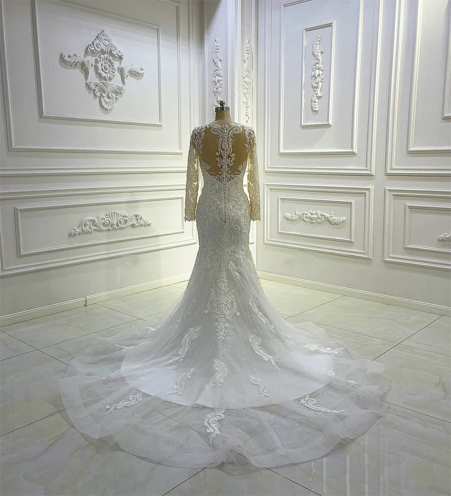 New Off-White Mermaid Bridal Dress Luxury Ball Gown for Weddings