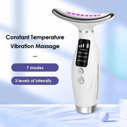 Portable 7 Color LED Face and Neck Massager for Skin Tightening and Lifting