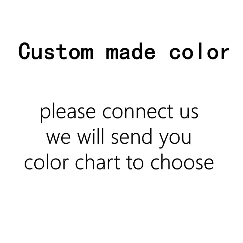 An informative graphic indicating that custom-made color options are available for the wedding gown by connecting with the store for a color chart.