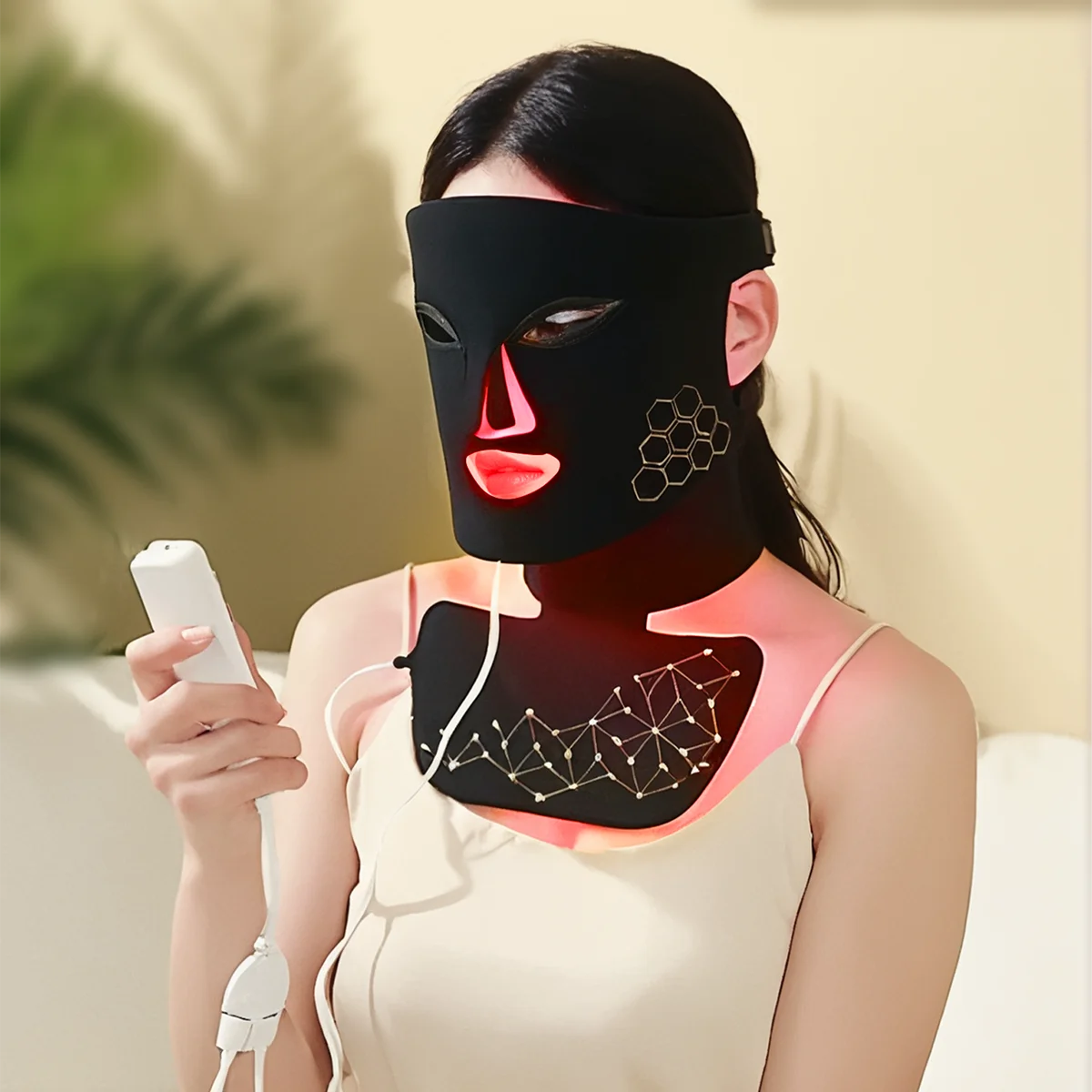 Rechargeable Red Light Therapy LED Face & Neck Mask