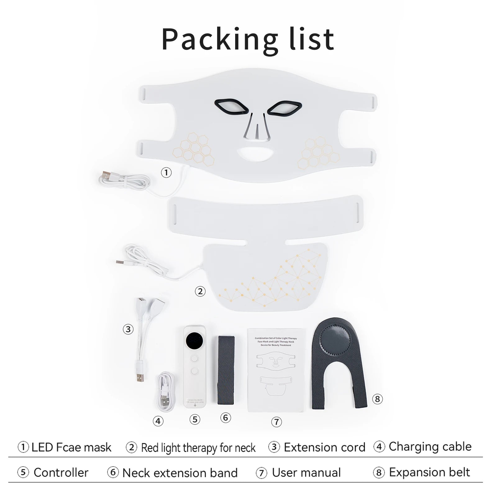 Rechargeable Red Light Therapy LED Face & Neck Mask