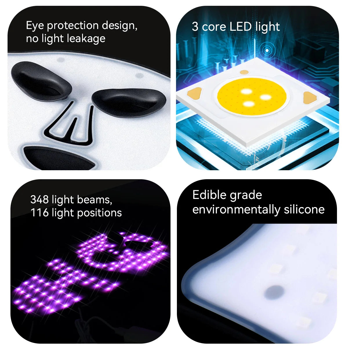 Rechargeable Red Light Therapy LED Face & Neck Mask