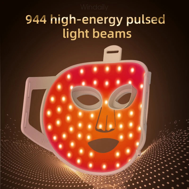 Red LED Near Infrared 850nm Light Therapy Silicone Facial Mask for Skin Care