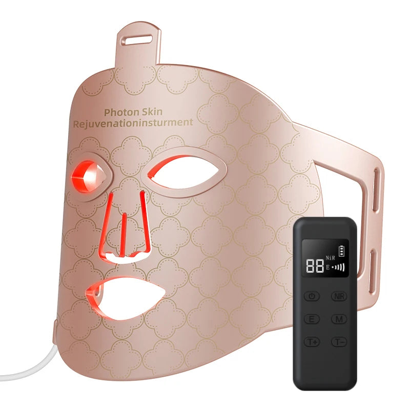 Red LED Near Infrared 850nm Light Therapy Silicone Facial Mask for Skin Care