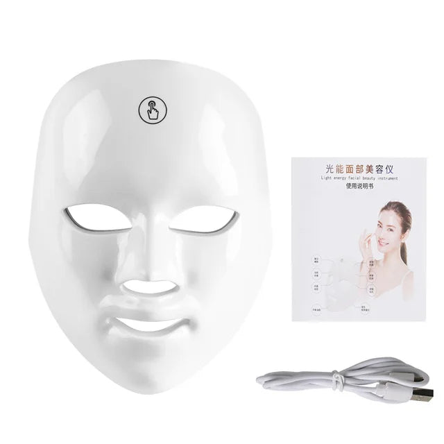 Professional 7 Color LED Facial Therapy Mask for Skin Care Treatment