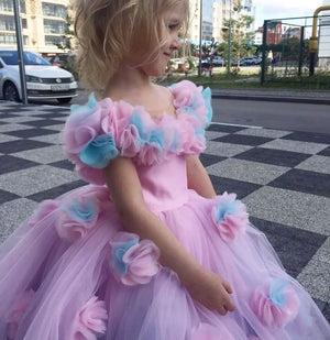 Unicorn Flower Girl Dress Princess Brithday Outfit