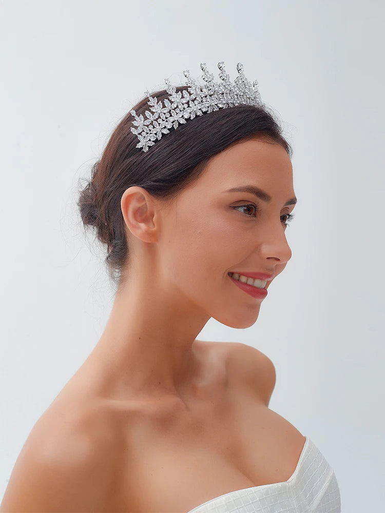 Silver Crystal Princess Tiara Headband – Bridal & Party Hair Accessory