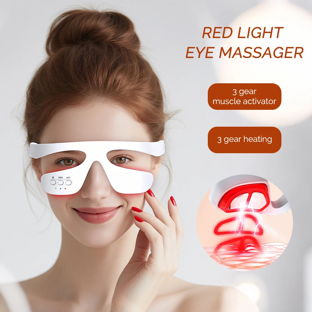 Professional Wireless Eye Massager with Red Light and Heat Therapy