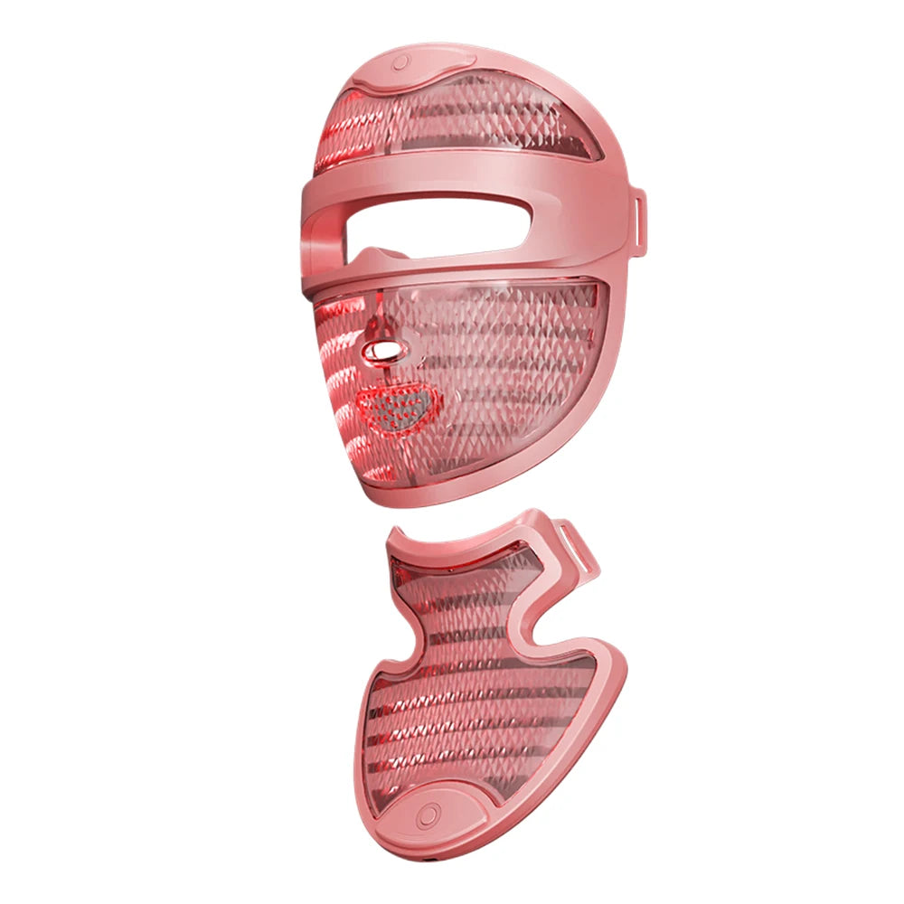 Wireless 7 Color LED Light Therapy Face and Neck Mask with 222 LEDs