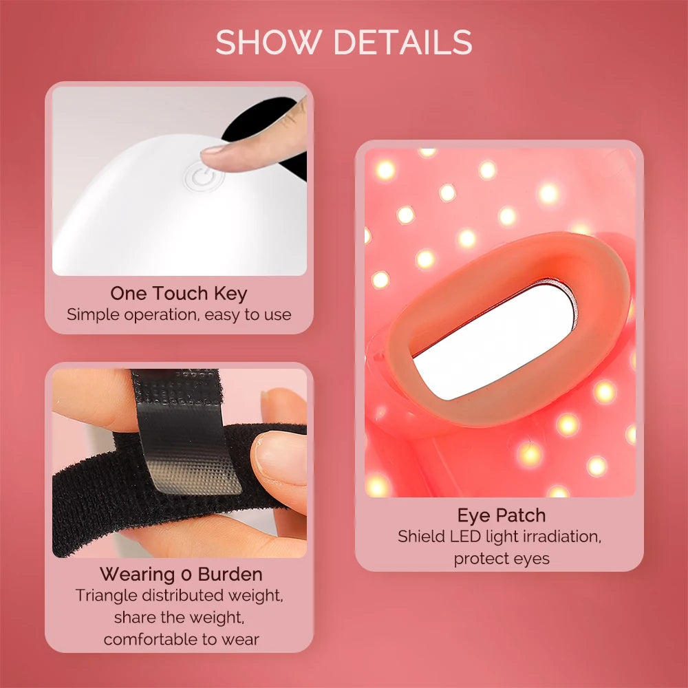 LED Photon Face Neck Mask for Acne Repair and Skin Tightening