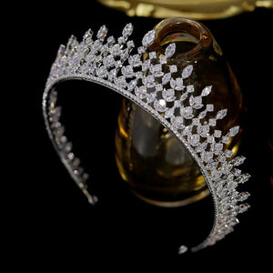 Crystal Tiara Bridal Silver Crown