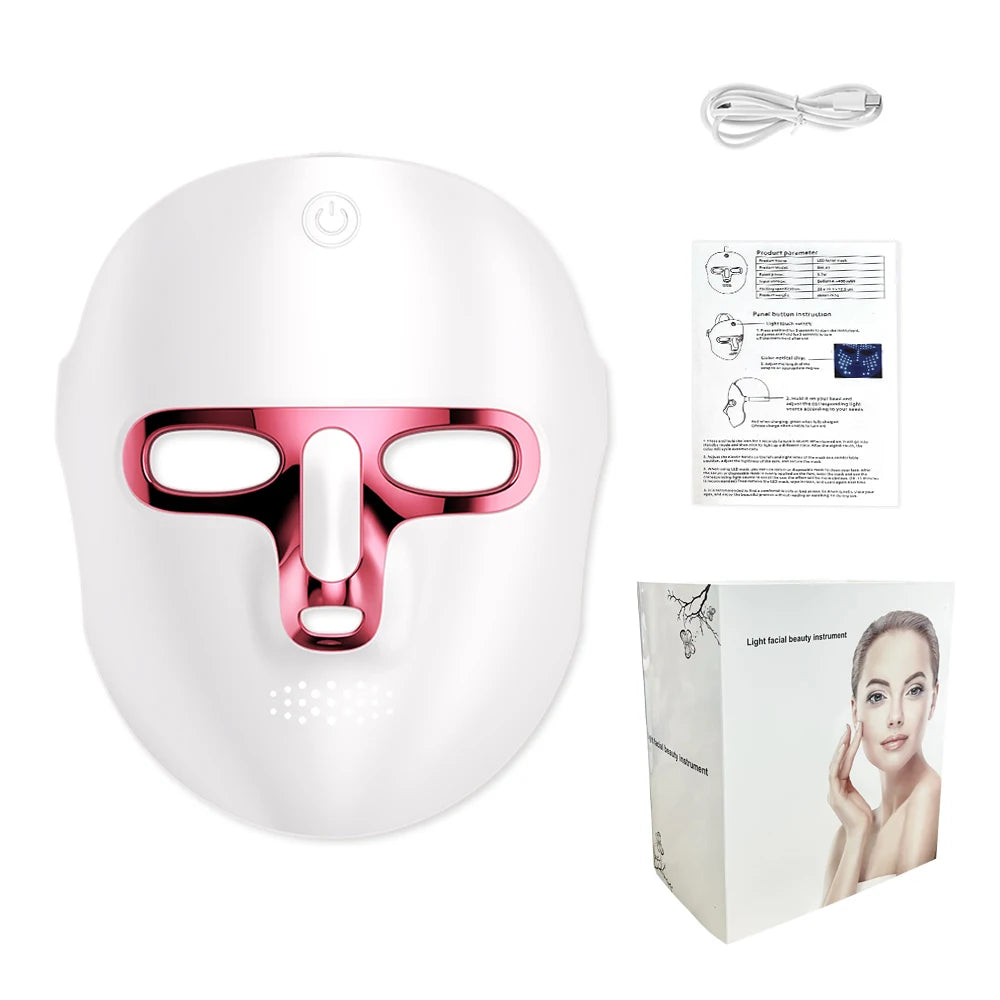 LED Photon Face Neck Mask for Acne Repair and Skin Tightening