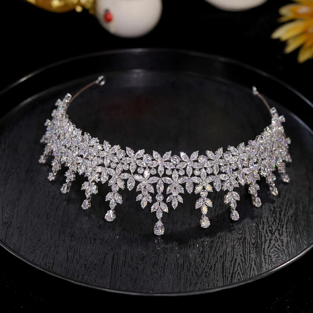 Silver Crystal Princess Tiara Headband – Bridal & Party Hair Accessory