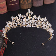 Luxury Baroque Crystal Rhinestone Bridal Crown & Tiara for Brides