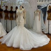 High Quality Elegant Mermaid Wedding Dress with Lace and Train