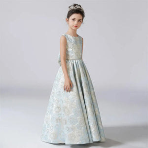 Elegant A-Line Rose Pattern Formal Princess Gown