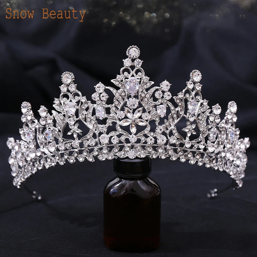Zircon Wedding Crown Diadem Headband for Bride Princess Look