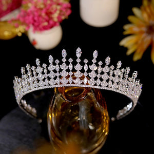 Crystal Tiara Bridal Silver Crown
