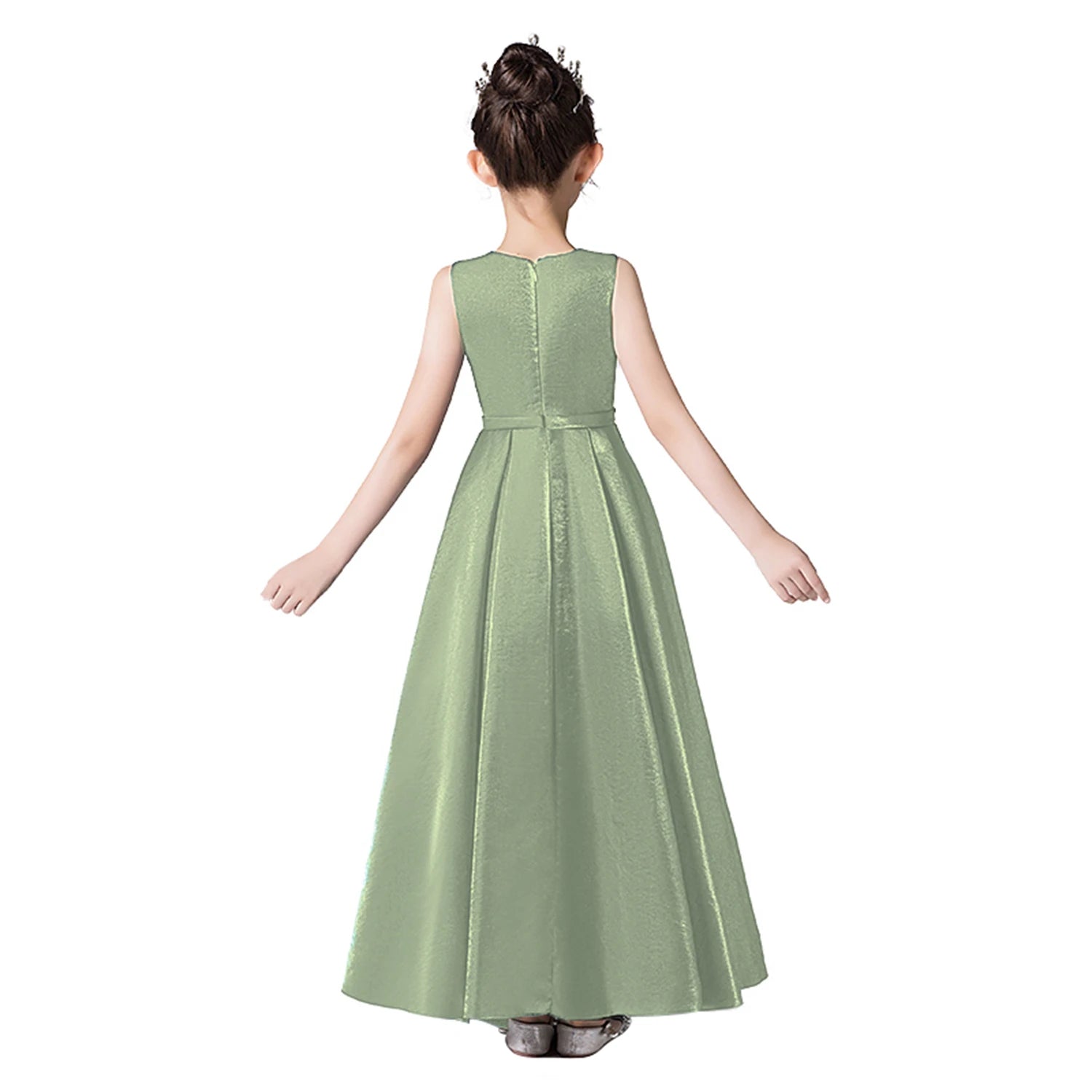 Sage Green Junior Bridesmaid Dress Elegant Princess Party Gown for Gir Elsi John Sage Green Junior Bridesmaid Dress Elegant Princess Party Gown for Gir Elsi John