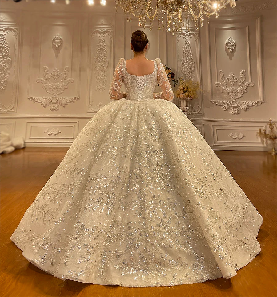 Ball Gown Wedding Dress with Removable Long Train for a Dramatic Bridal Look