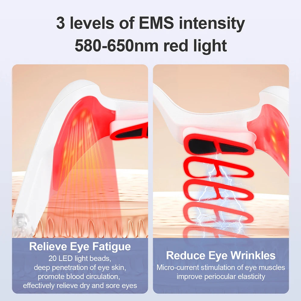 Smart Electric Eye Massager Glasses with Red Light for Tired and Strained Eyes