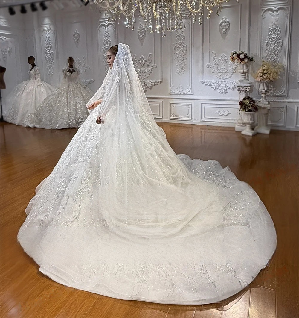 Modest Muslim Bridal Gown – Long Sleeves, Full Length, Wedding Dress