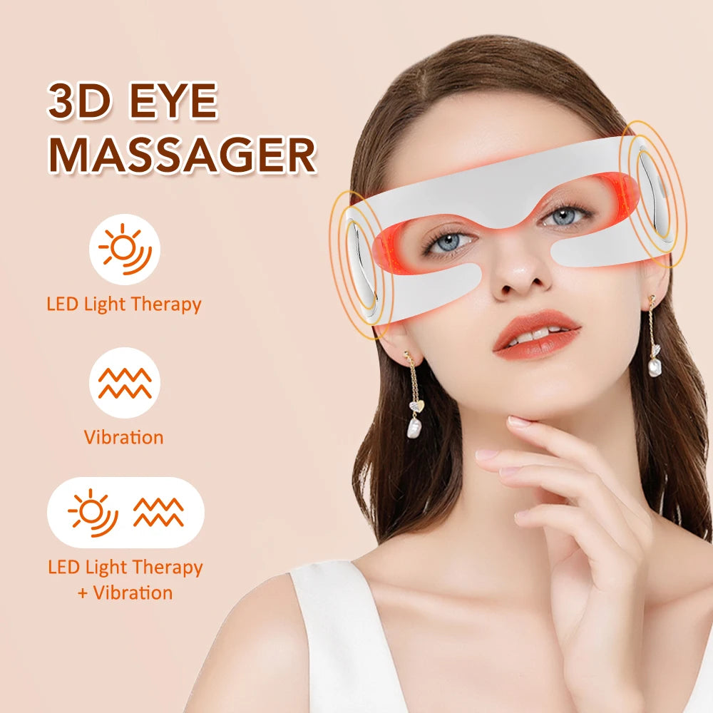 Vibrating LED Eye Mask with Red Light Therapy for Anti Aging Eye Care