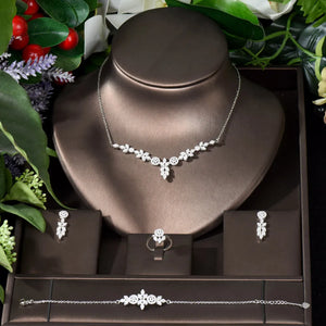 High Quality Cubic Zirconia White Gold Necklace