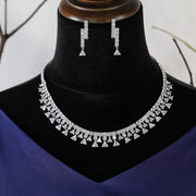 Shiny Cubic Zirconia Nigerian Bridal Jewelry 2pcs Set for Wedding Party