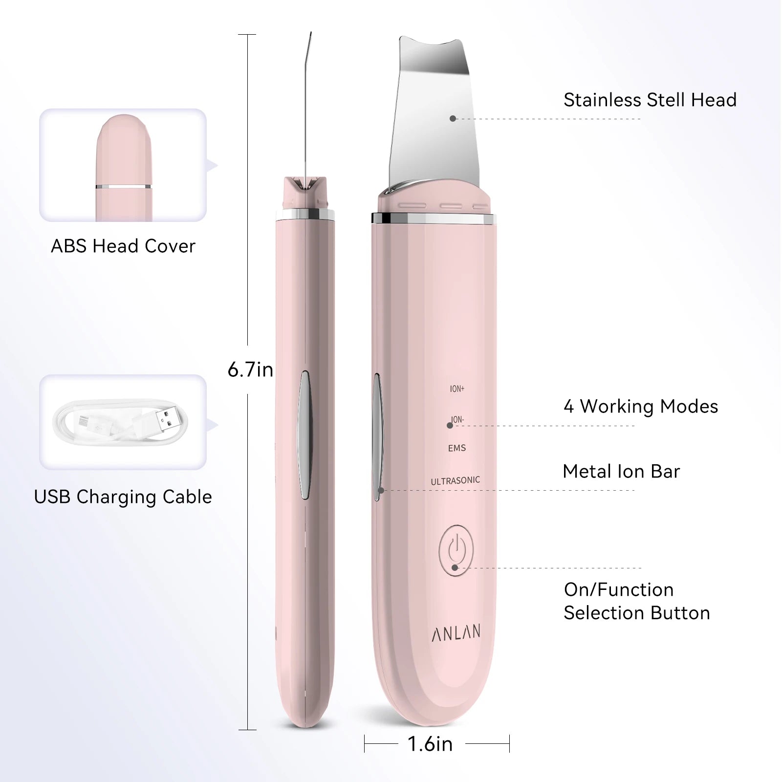Ultrasonic Skin Scrubber Facial Cleaner – Deep Cleansing & Lifting Device