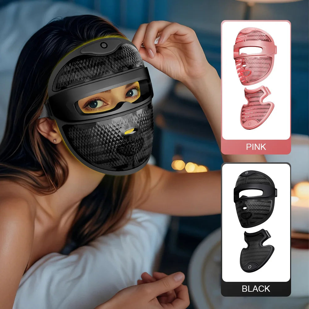 Wireless 7 Color LED Light Therapy Face and Neck Mask with 222 LEDs