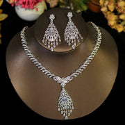 Dangle Tassel Bridal Jewelry Set – Necklace & Earrings for Wedding & Party