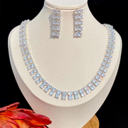 High Quality Marquise Cut Cubic Zirconia Wedding Necklace and Earrings Set