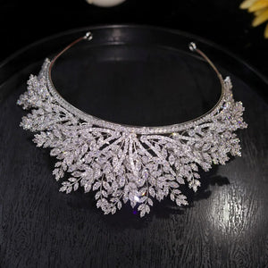 Multi-Layered Leaf Bridal Wedding Tiara Crown