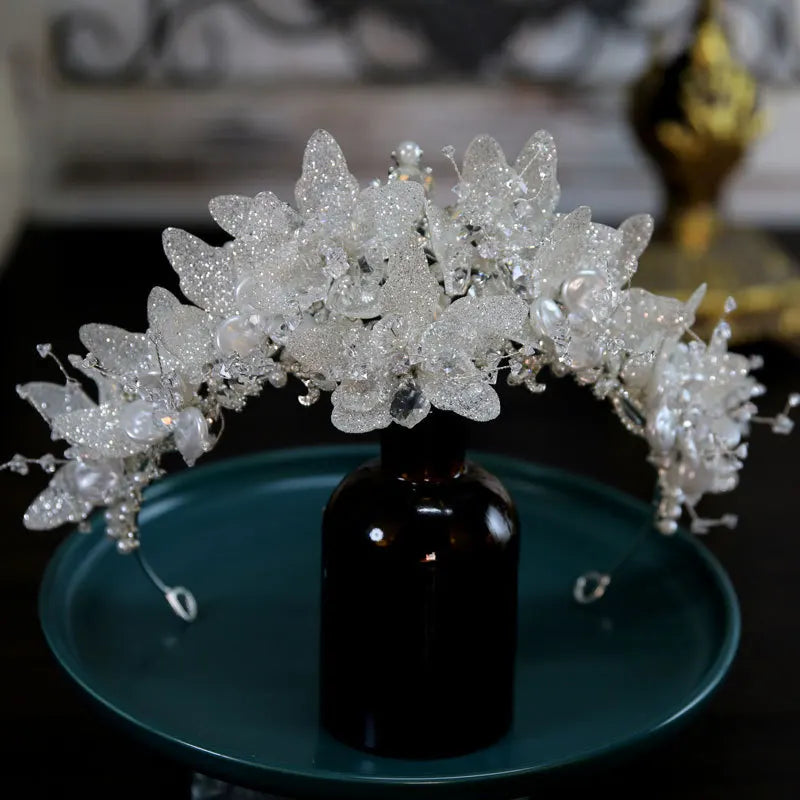 Luxury Silver Crystal Rhinestone Bridal Queen Crown Headpiece
