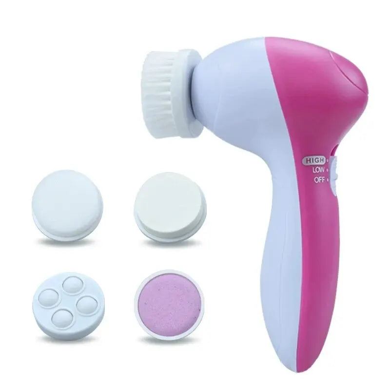 5-in-1 Facial Cleansing Brush & Massager – Deep Clean & Skin Care Tool