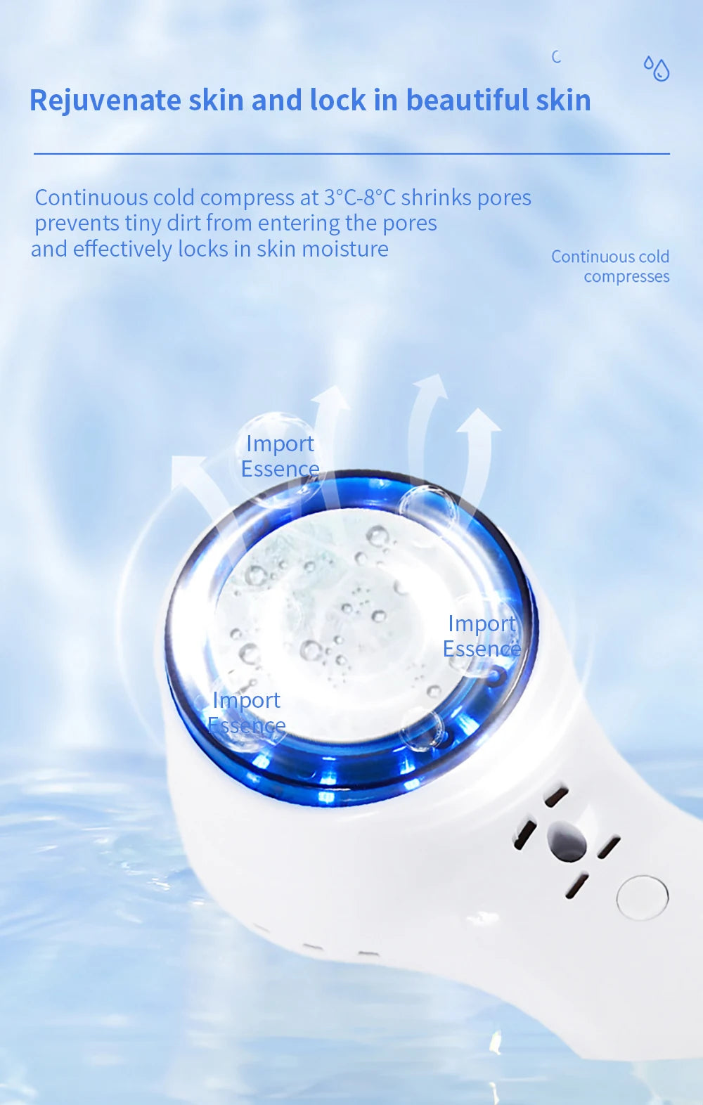 Blue Light Cryo Facial Massager – Cold Therapy & Skin Lifting Device