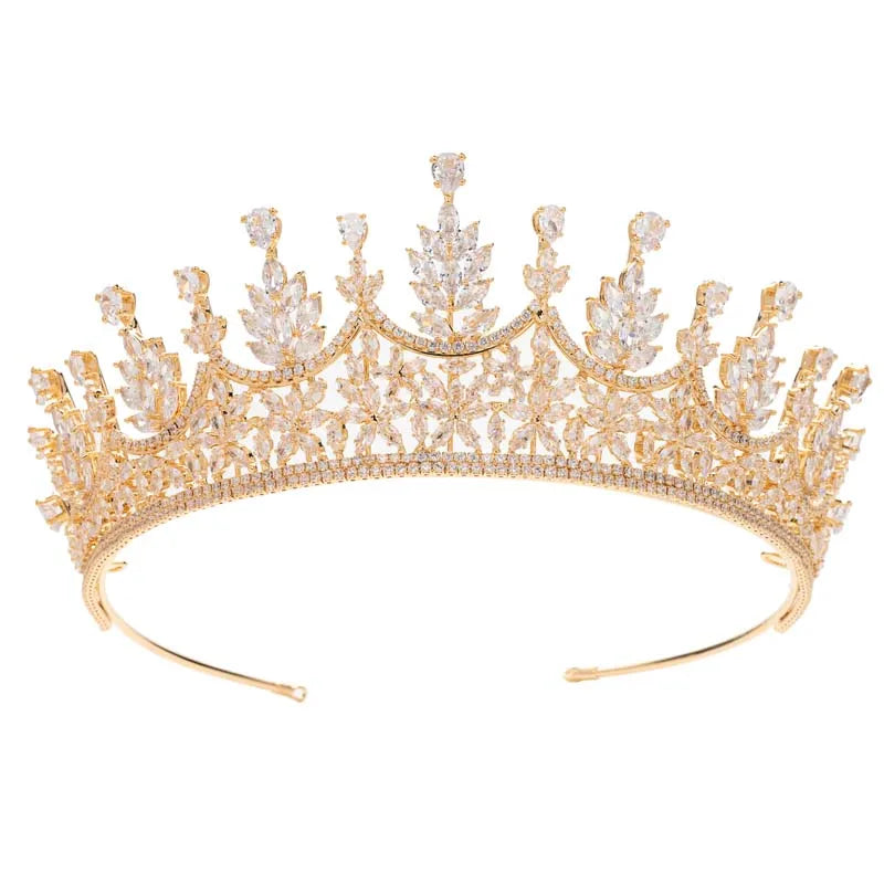 Luxury Gold & Silver Tiaras for Women – Cubic Zirconia Wedding Jewelry