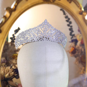 Silver Crystal Bridal Tiara with CZ
