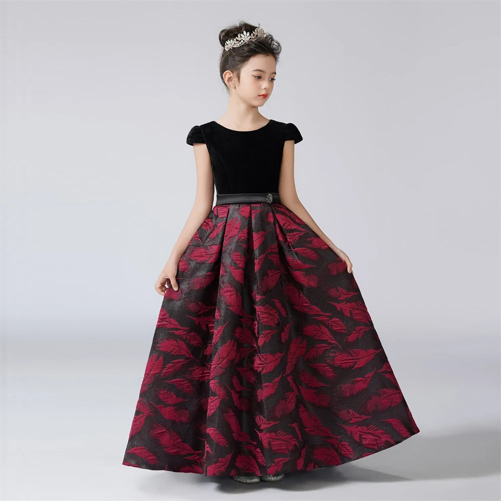 O-Neck A-Line Formal Princess Dress Sleeves Party Dress