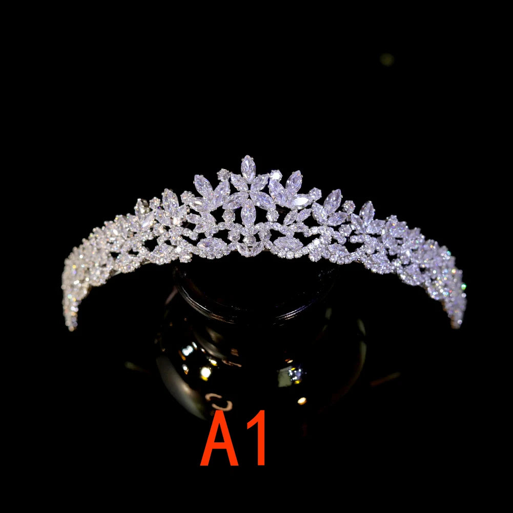 Cubic Zirconia Floral Tiara – Bridal & Prom Crown Accessory