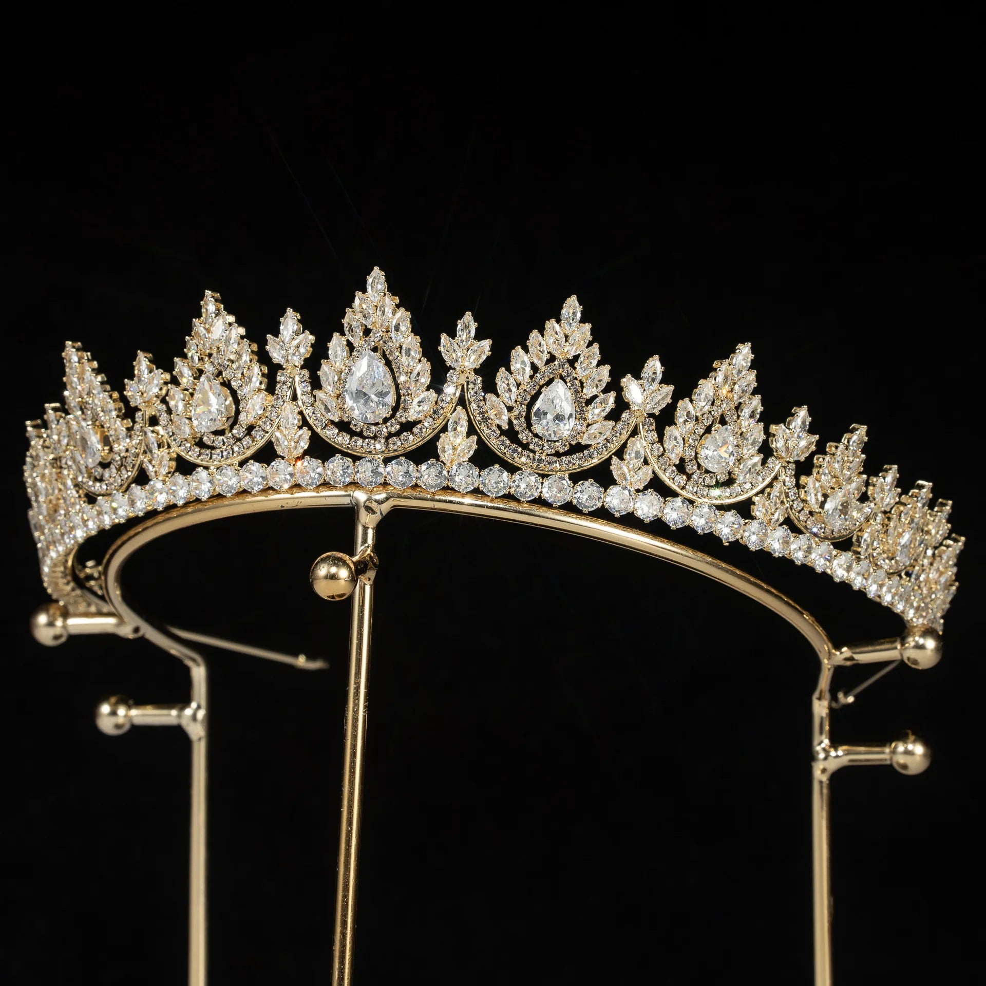 Luxury Cubic Zirconia Princess Bridal Tiara for Women & Girls