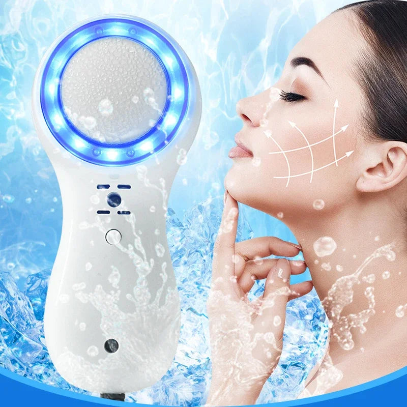 Blue Light Cryo Facial Massager – Cold Therapy & Skin Lifting Device