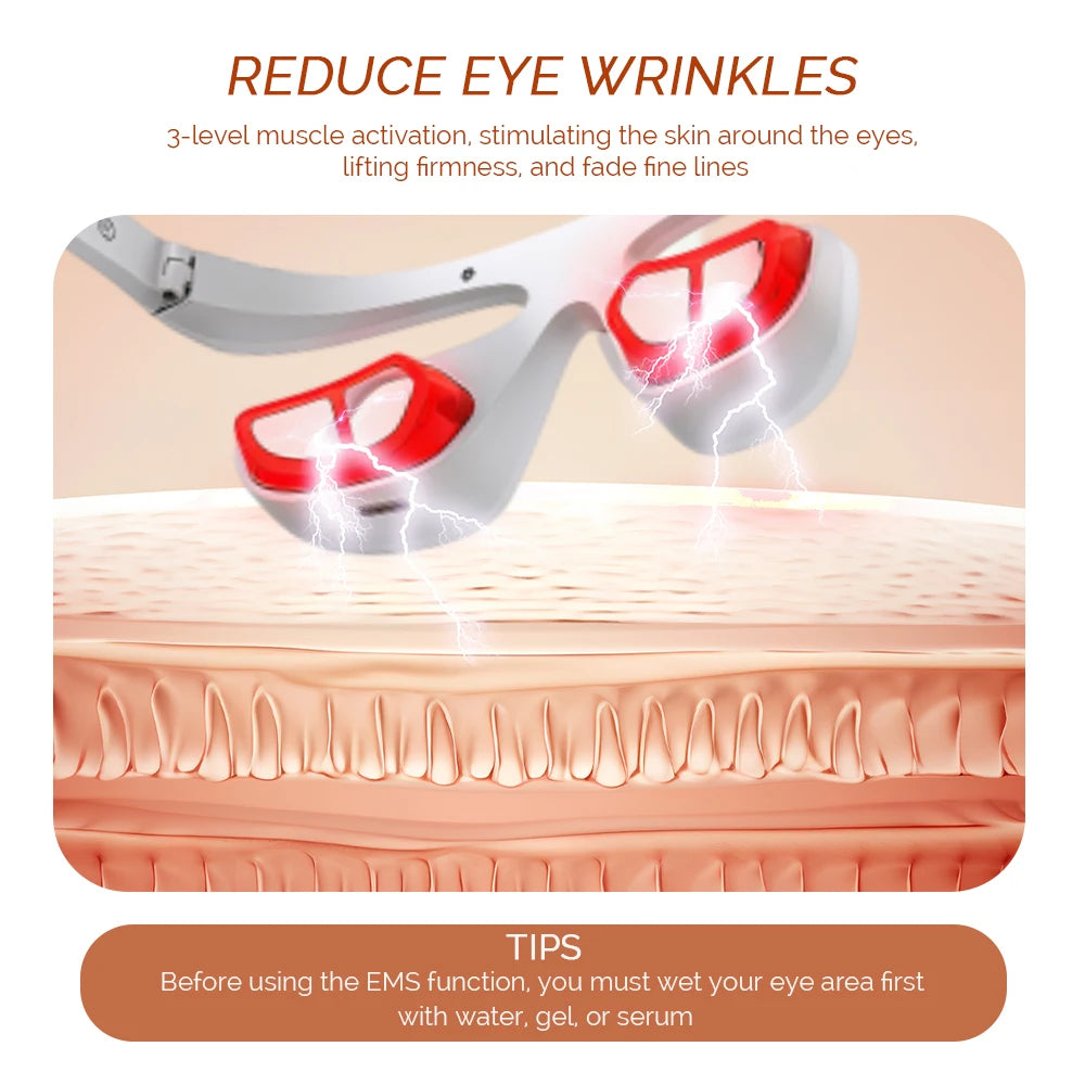 Professional Wireless Eye Massager with Red Light and Heat Therapy