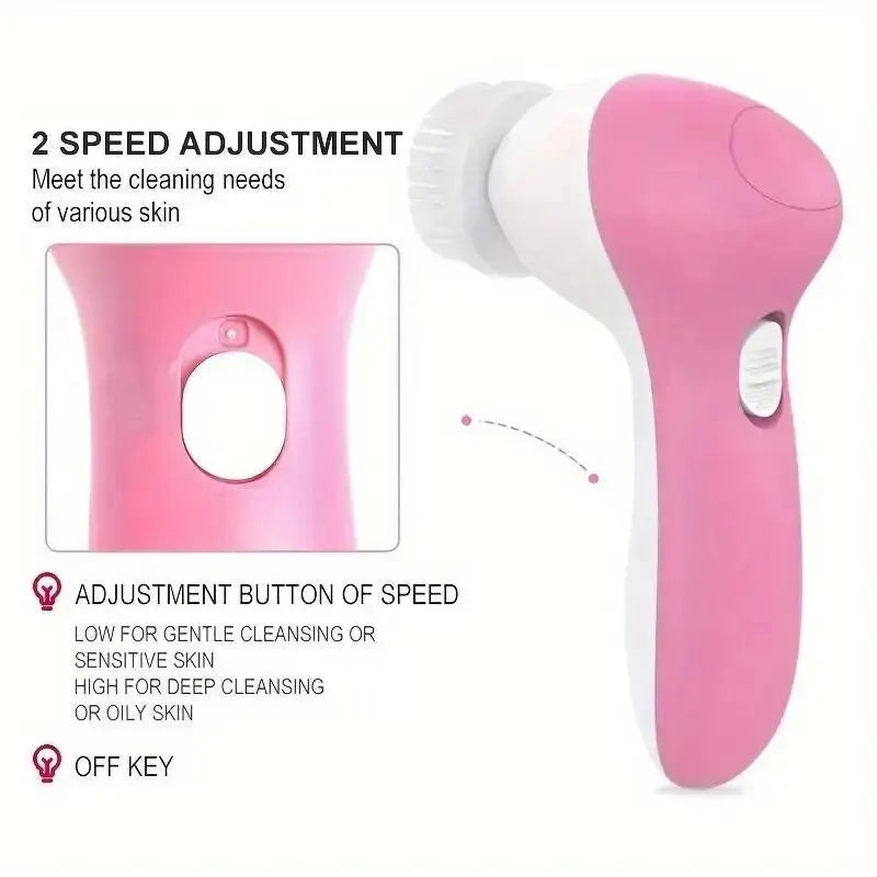 5-in-1 Facial Cleansing Brush & Massager – Deep Clean & Skin Care Tool