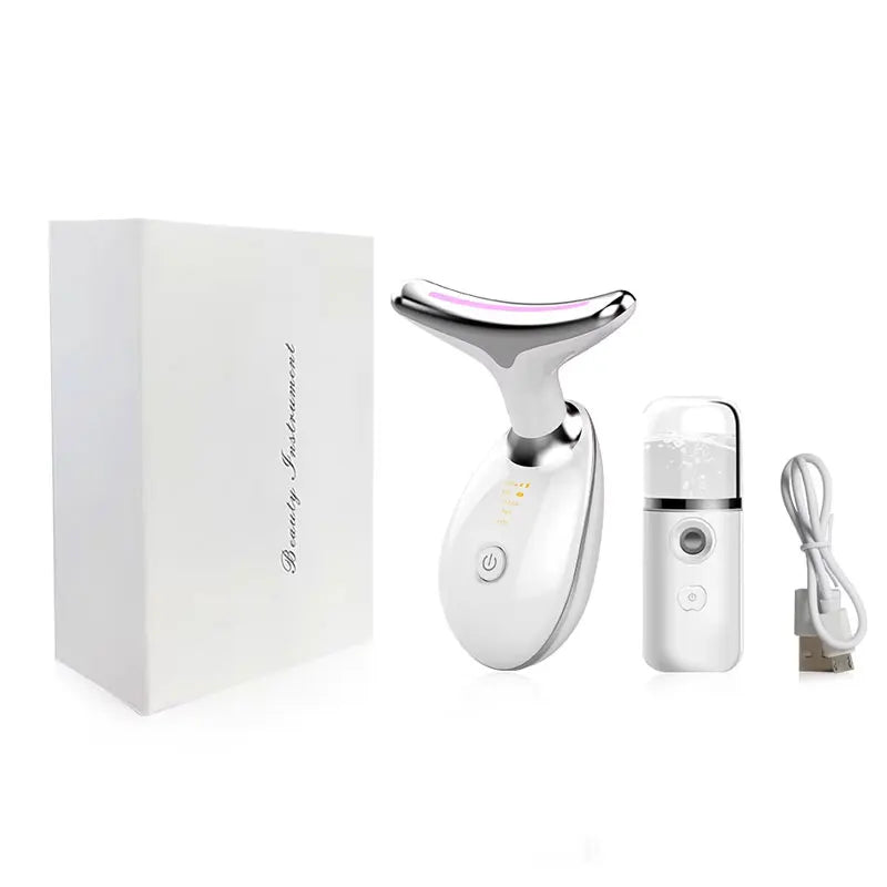 3-Color LED Neck & Face Massager – Skin Lifting Beauty Device for Women