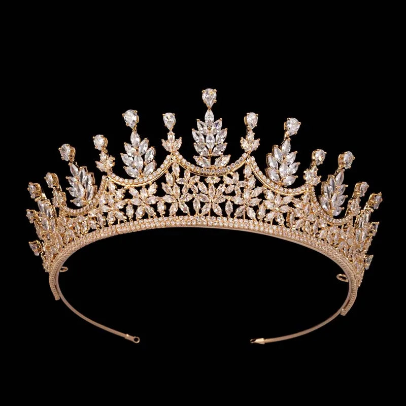 Luxury Gold & Silver Tiaras for Women – Cubic Zirconia Wedding Jewelry