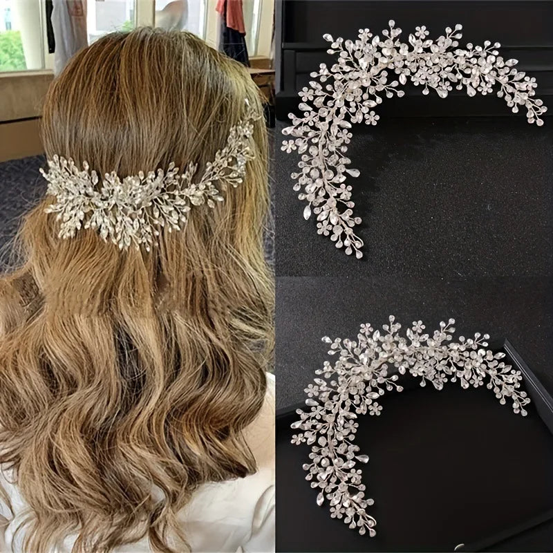 Crystal Rhinestone Bridal Tiara Headband – Elegant Hair Accessory