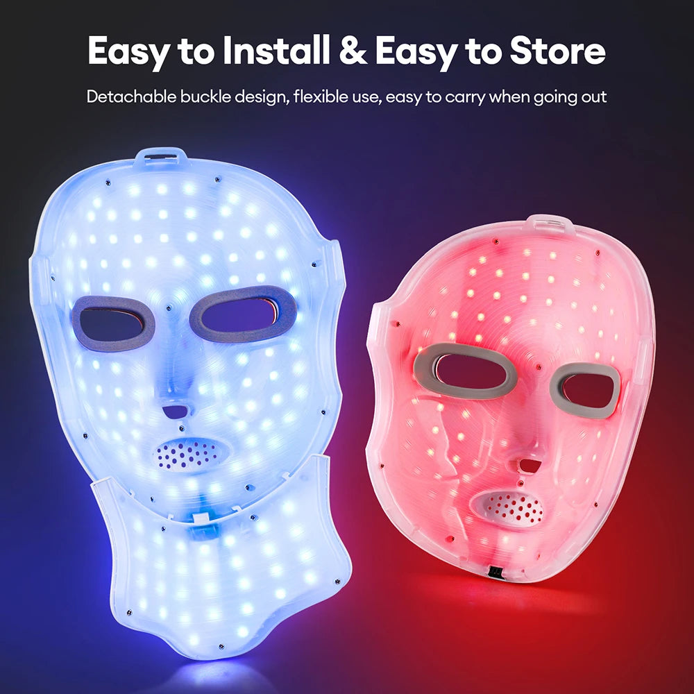 LED Photon Face Neck Mask for Acne Repair and Skin Tightening
